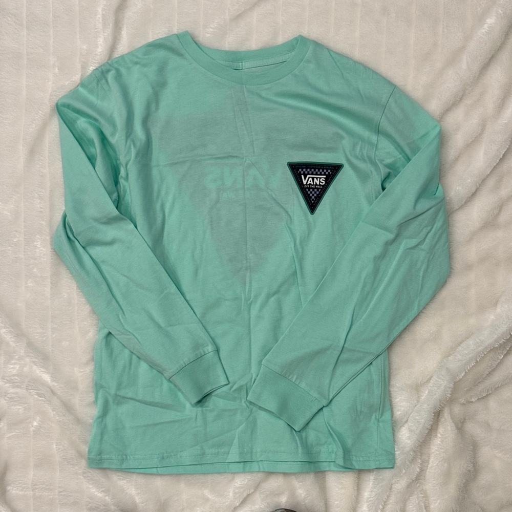 Vans Kids Large Aqua Long Sleeve Tee NWOT